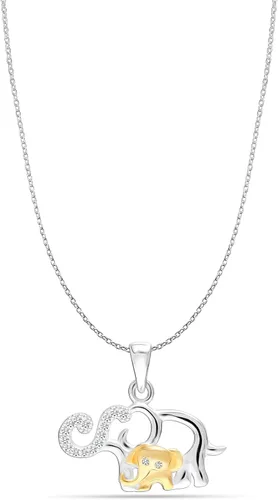 Miniatura 2 de LeCalla Collar de plata de ley 925 con colgante de elefante de buena suerte con diseño de animales de buena suerte, regalo de joyería para mujeres