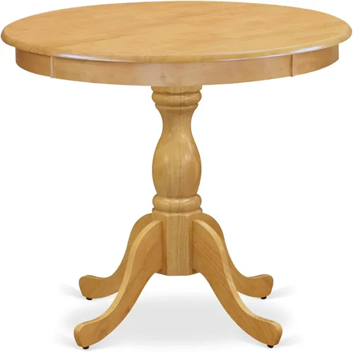 Miniatura 14 de East West Furniture AMT-ABC-TP - Mesa de cocina moderna y antigua, mesa de comedor redonda con base de pedestal, 36 x 36 pulgadas, crema