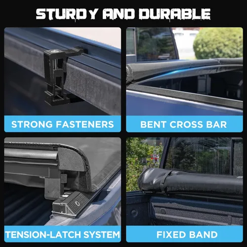 Miniatura 4 de Cubierta Tonneau para caja de camioneta compatible con Chevy Colorado y GMC Canyon 2015, 2016, 2017, 2018, 2019, 2020, 2021, 2022, caja de 6.2 pies