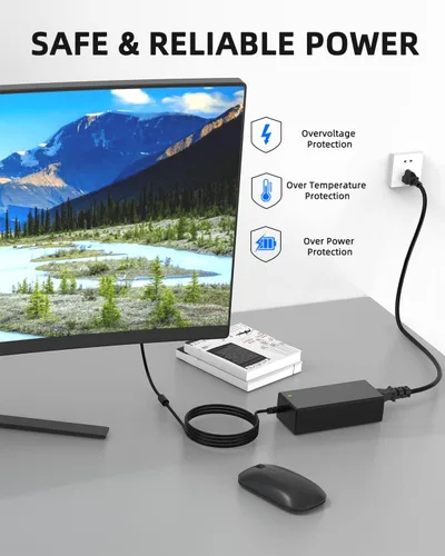 Miniatura 5 de Cable de alimentación de 19 V CC compatible con cargador de monitor LG 32LH570B 29UM57-P 27EA63V-P 26LN4500 25UM57 32 27 26 24 23 22 20 19 pulgadas