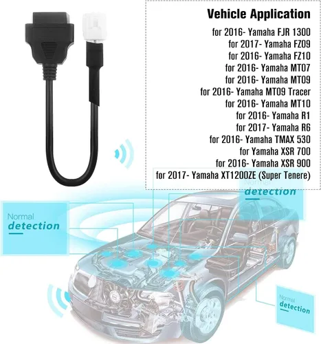Miniatura 3 de Escáner de conector de cable OBD2 para Yamaha FJR FZ09 FZ10 MT07 MT09 MT10 R1 R6 TMAX 530 XSR 700 900 XT1200ZE, cable de diagnóstico completo de 4