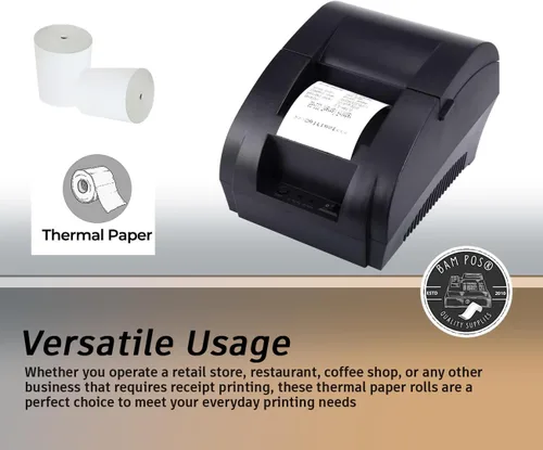 Miniatura 3 de BAM POS Rollos de papel térmico de recibo de 3 1/8 pulgadas x 190 pies para la mayoría de sistemas POS e impresoras de recibos, compatible