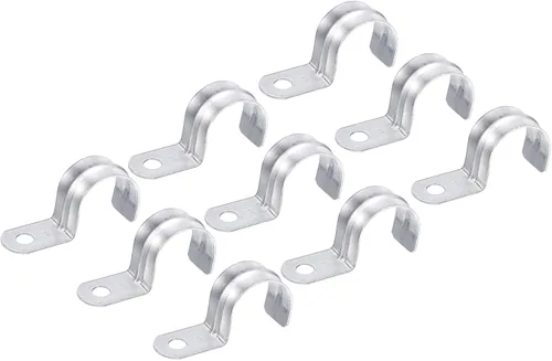 Miniatura 8 de uxcell 18 correas de tubo de 0.472 in, correas de un agujero, abrazadera de tubo de acero chapado en zinc, costilla reforzada para conductos