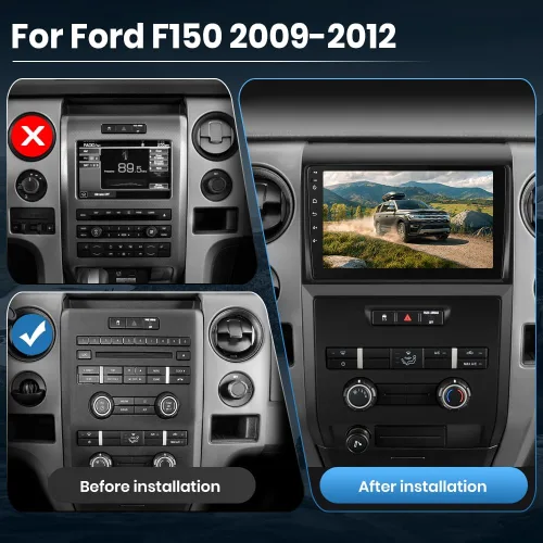 Miniatura 2 de AWESAFE Android 13 Estéreo de coche para Ford F150 2009 2010 2011 2012, inalámbrico Carplay Android Auto Android 9 pulgadas pantalla táctil F150