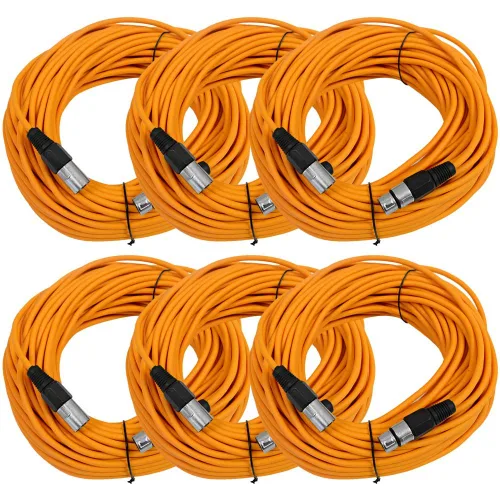 Miniatura 8 de Seismic Audio SAXLX-2Brown-Paquete de 6 cables de conexión XLR de 2 pies marrones - Cables de micrófono - Cables XLR macho a hembra - 2 pies