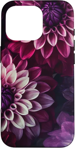 Miniatura 19 de iPhone 11 Dahlia Flower Floral Nature Garden Funda con diseño granate rosa y morado