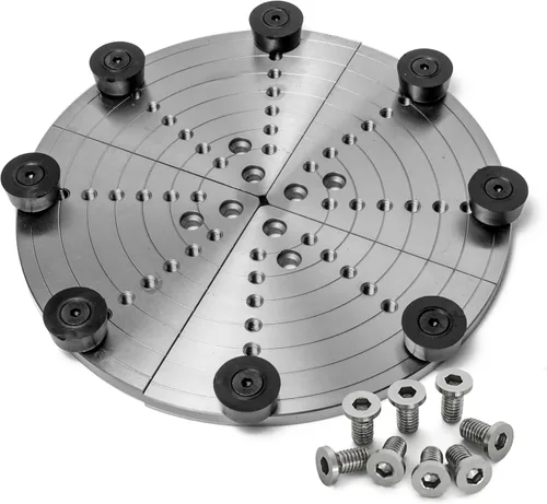 Miniatura 10 de NCK-3.75ZN/S1 Mandril de Torno para Madera 3-3/4" Juego de Mandril Autocentrante 1"x 8TPI Rosca Directa con tornillos prisioneros de bloqueo
