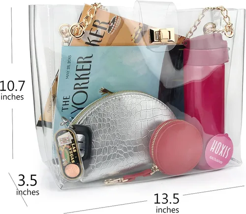 Miniatura 5 de Bolso tote de cadena transparente multifunción con bloqueo de giro para mujer
