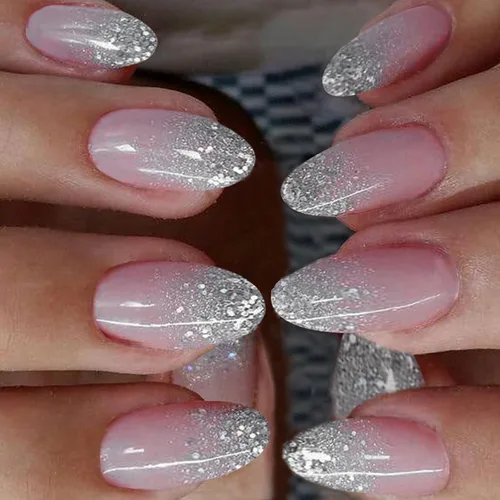 Miniatura 37 de Uñas postizas a presión marrón café, uñas postizas medianas de almendra, color sólido, cobertura completa, uñas postizas artificiales brillantes