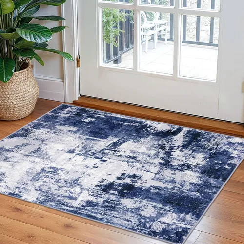 Miniatura 96 de KOZYFLY – Alfombra de pasillo moderna y lavable de diseño abstracto verde, 2 x 5 pies, antideslizante, suave y de pelo corto, ideal para cocina