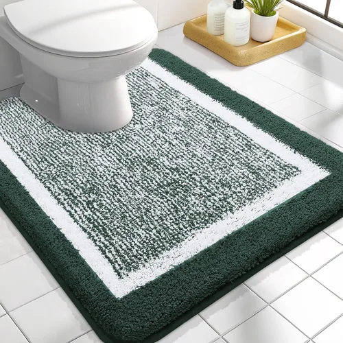 Miniatura 77 de OLANLY Alfombras de baño 24x16, tapete de baño de microfibra extra suave y absorbente, antideslizante, lavable a máquina, alfombra de baño esponjosa