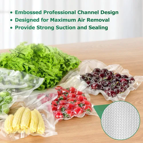 Miniatura 3 de FRESKO Rollos de bolsas de sellado al vacío 2 paquetes de 11" x 20', Bolsas de grado comercial para sellar una comida para almacenamiento