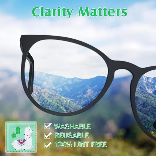 Miniatura 7 de Weewooday Paquete de 18 paños de limpieza para lentes, diseño de cactus, llamas, paños de limpieza de microfibra para lentes limpios, lentes de sol