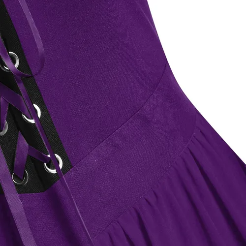 Miniatura 2 de Kenvina Disfraz de cosplay renacentista para mujer, conjunto bohemio gótico de cintura alta, vestido de Halloween, vestido medieval irlandés sobre