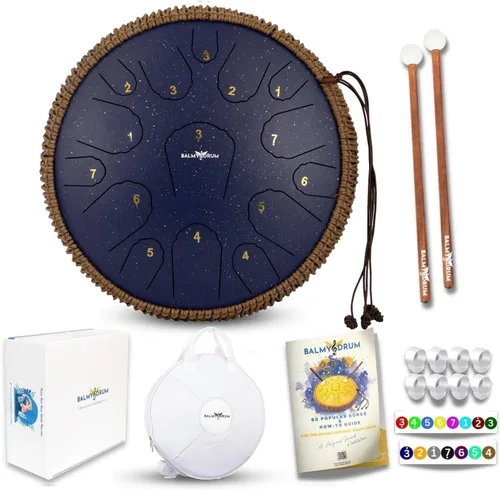 Miniatura 19 de El Balmy Drum - Tambor de Lengua de Acero de 6 Pulgadas de 8 Notas, Instrumento de Tambor de Acero, Tambores para Niños y Adultos, Juego de Tambor