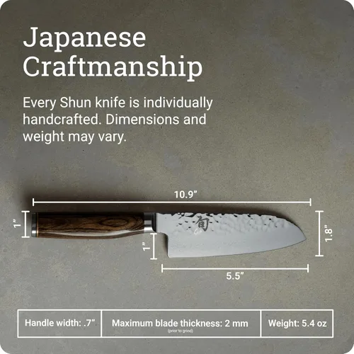 Miniatura 5 de Shun Cutlery Premier Santoku Cuchillo de 5.5 pulgadas, cuchillo de inspiración asiática para preparación de alimentos multiusos, alternativa a