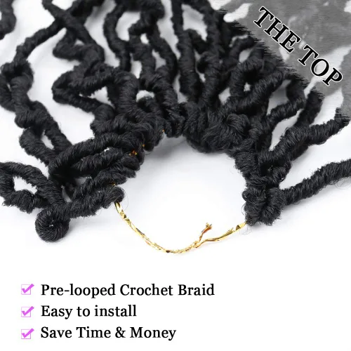Miniatura 3 de Violet Rastas sintéticas de ganchillo de 18 pulgadas, trenzas de ganchillo naturales, trenzas sintéticas preenrolladas para mujeres negras
