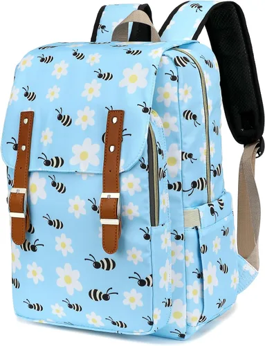 Bee - Mochila para laptop para mujeres y niñas, mochila escolar universitaria de 15.6 pulgadas, mochila informal de viaje, tamaño grande