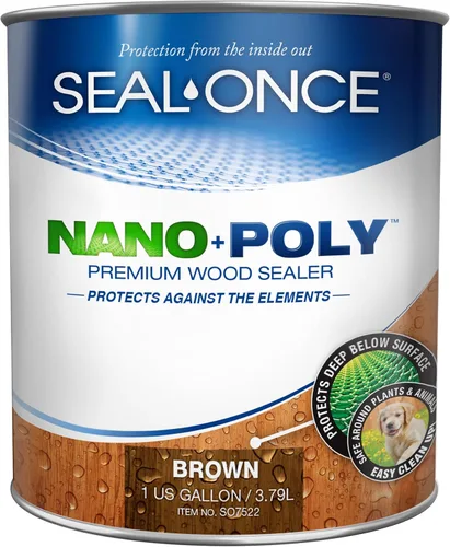 Miniatura 14 de Sellador Seal-Once Nano+Poly de madera penetrante con poliuretano, sellador impermeable de alta calidad, 1 galón, cedro bronce Sellador