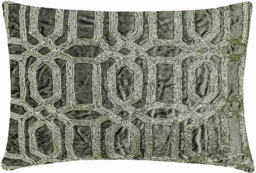 Miniatura 22 de The HomeCentric Funda de almohada lumbar decorativa gris de 12 x 20 pulgadas, encaje de yute y lino, yute, almohada oblonga de lentejuelas hechas a