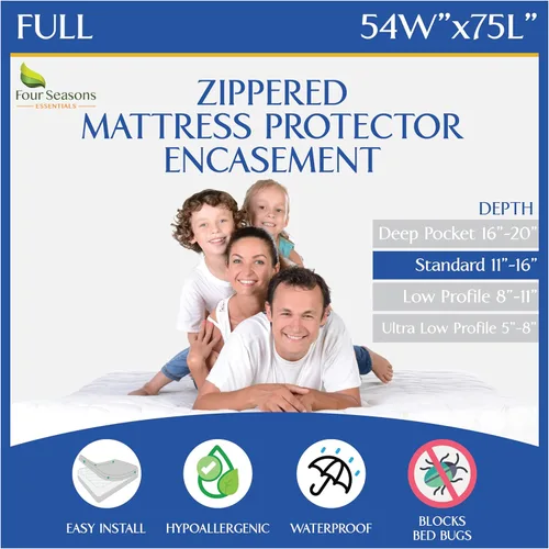 Miniatura 18 de Protector de Colchón RV Short Queen (60" de ancho x 75" L) Funda Impermeable con Cremallera Hipoalergénica Premium Protege Contra Chinches, Polvo