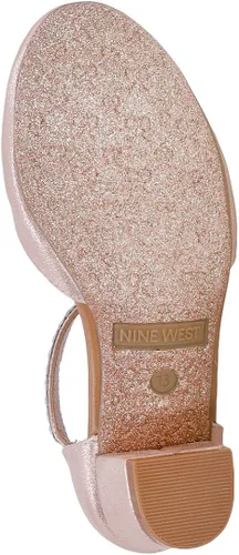Miniatura 5 de NINE WEST Zapatos de vestir de tacón bajo de dos piezas para niñas y niñas con correa de tobillo