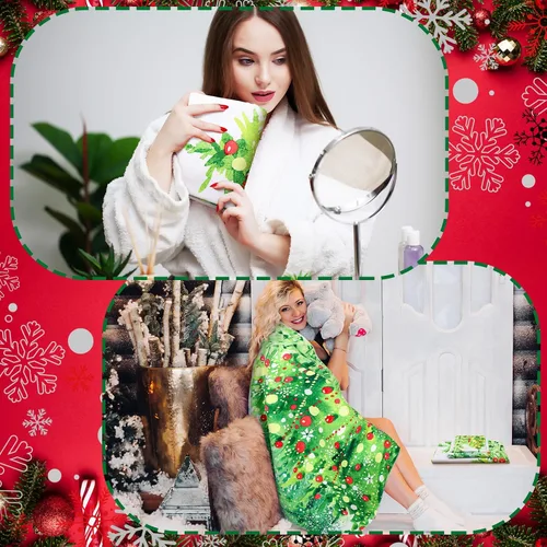 Miniatura 6 de Preboun Juego de 3 toallas de baño de árboles de Navidad, toallas de mano ligeras de Navidad, toallas de baño de árbol verde de invierno, toallas