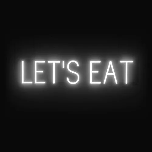 Miniatura 20 de SpellBrite Letrero EAT Letrero de neón para comer con luz LED azul, 13.1 x 6.3 pulgadas