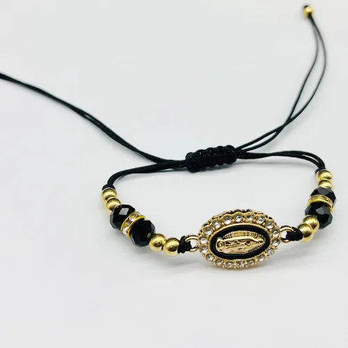 Miniatura 3 de Pulsera Virgen María con cordón ajustable Nuestra Señora de Guadalupe Pulsera de cuentas de cristal