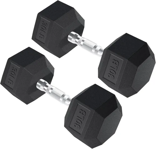 Miniatura 19 de PAPABABE HEX Juego de Mancuernas 2.5-125lb, Mancuernas de Gimnasio en Casa con Revestimiento de Goma, Mancuernas de Pesas para Ejercicio y Fitness