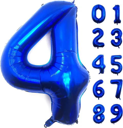 Miniatura 12 de Lovoir Globo azul marino de 40 pulgadas con el número 0 de gran tamaño de papel de aluminio de Mylar para helio azul oscuro para fiesta de Azul
