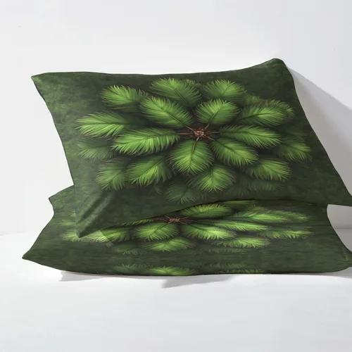 Miniatura 3 de Juego de sábanas de 3 piezas con diseño de palmera de hojas verdes, sábanas y fundas de almohada estampadas, sábana bajera ajustable de microfibra