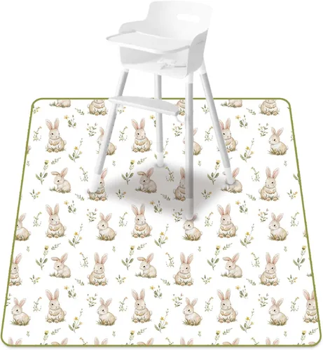Miniatura 13 de Tapete de salpicaduras para debajo de la silla alta, artes/manualidades, tapete lavable para derrames de bebé, impermeable, antideslizante, tapete