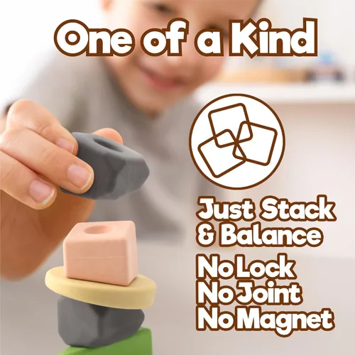 Miniatura 8 de Taksa Toys Locomo & Resources Set: 72 piezas de bloques de construcción Montessori y 5 figuras de animales de madera de color natural, juego