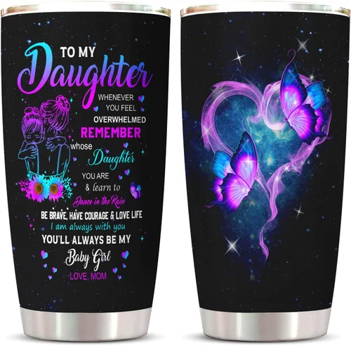Regalos para Hija de Mamá, Taza de Regalo para Hija 20oz, Regalos para Hijas de Madre, Regalo de Graduación, Navidad, Cumpleaños para Hija de Mamá