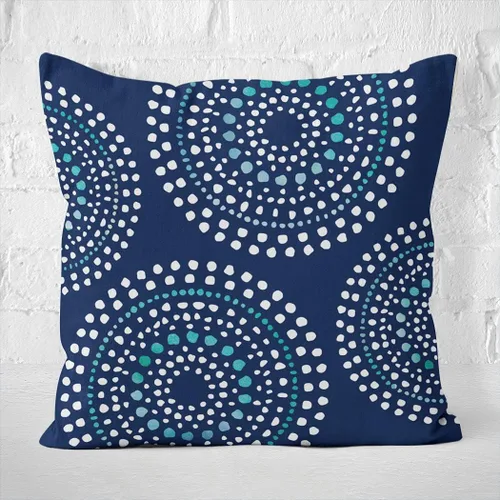 Miniatura 3 de Hot Primitive Boho Mosaic Aqua Navy Cremallera Oculta para el Hogar Sofá Decorativo Funda de Cojín Funda de Cojín Cuadrado 16x16 pulgadas Diseño