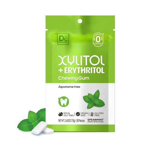 Miniatura 8 de DC24 DAILY CARE Goma de mascar sin aspartamo y sin azúcar, xilitol con eritritol, baja en calorías, sin azúcar, goma de mascar con sabor a sandía