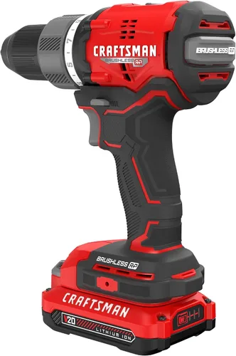 CRAFTSMAN RP+ Kit de taladro/destornillador inalámbrico, con 2 baterías y cargador, sin escobillas (CMCD713C2)
