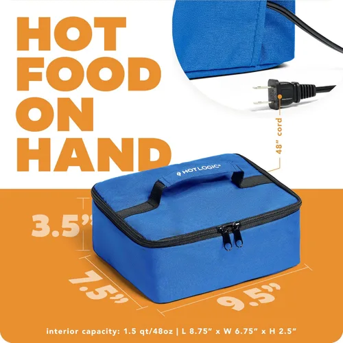 Miniatura 5 de HOTLOGIC Mini lonchera térmica - Calentador eléctrico portátil de alimentos para hombres y mujeres - Ideal para el trabajo, la oficina y la Azul