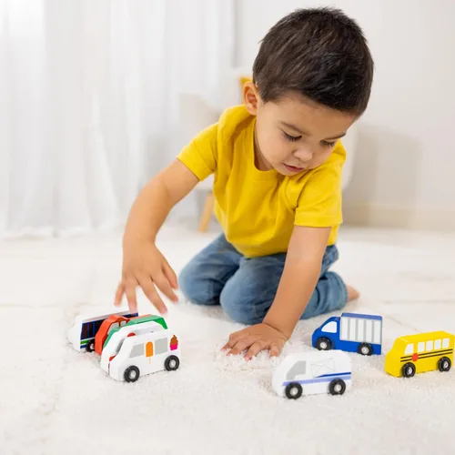 Miniatura 7 de Melissa & Doug - Juego de vehículos de madera en bandeja de madera (9 piezas)