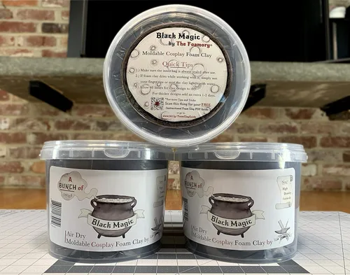 Miniatura 9 de The Foamory Arcilla de Espuma Moldeable para Cosplay (900g Negro) Arcilla Seca al Aire de Alta Densidad, Espuma EVA se Lija y Pinta Fácilmente, No