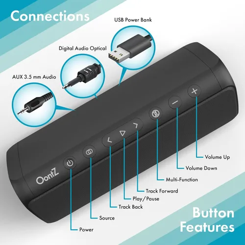 Miniatura 2 de OontZ Barra de sonido Angle 3 Pro - Barra de sonido estéreo Bluetooth 5.0 con cable e inalámbrica para TV, conexión óptica/auxiliar/Bluetooth