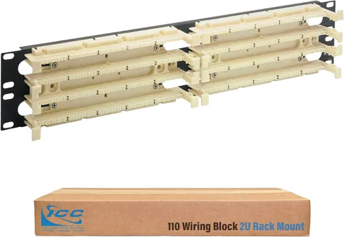 Miniatura 10 de ICC 110 pies de bloque de cableado para 100 pares de bloques de cableado 110, soportes de soporte de montaje en pared, 1 par