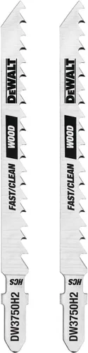 DEWALT DW3750H2 - Hoja de sierra caladora de corte rápido de madera 6TPI de 4 pulgadas con vástago en T alto (paquete de 2)