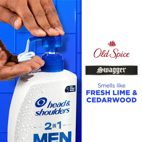 Miniatura 3 de Head & Shoulders Champú y acondicionador anticaspa para hombre con 1% de piritiona de zinc, Old Spice Swagger Paquete individual 2 en 1 para hombre