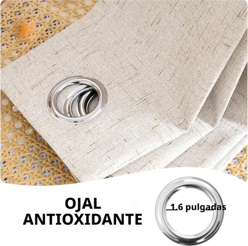 Miniatura 9 de H.VERSAILTEX - Cortinas opacas de lino con textura gruesa y duradera, aspecto de lino, 100% opacas, con ojales antioxidantes, panel de cortina