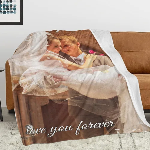 Miniatura 2 de Manta de fotos personalizada para bodas, parejas, fotos para familiares, amigos, regalos personalizados de Navidad y cumpleaños, fabricada