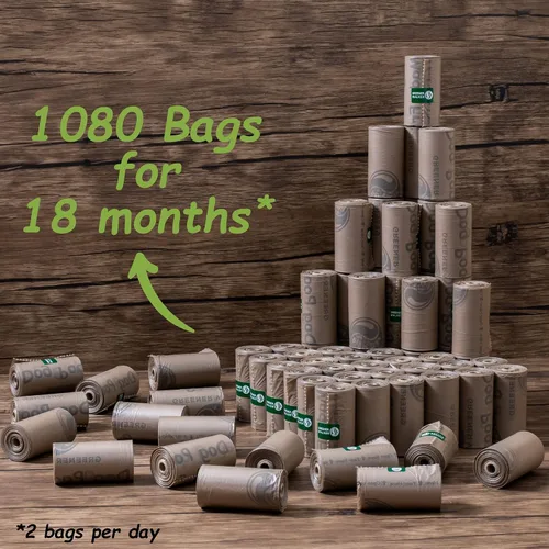 Miniatura 5 de GREENER WALKER 1080 bolsas de basura para perros, extragruesas, fuertes, 100% a prueba de fugas (marrón)