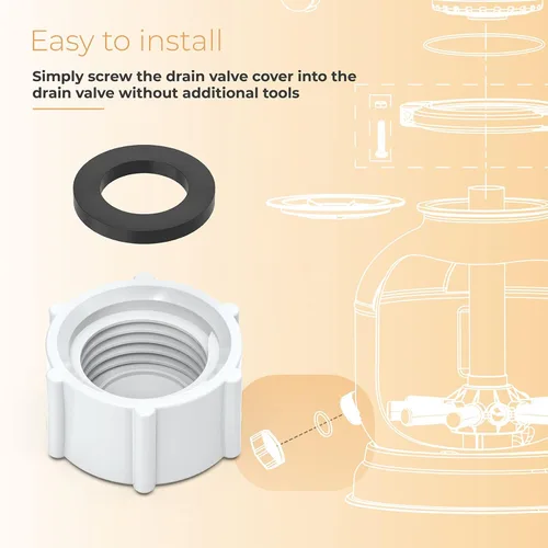 Miniatura 5 de Tapa de tapón de filtro de piscina compatible con Intex 11456 y 11385 Tapa de drenaje de filtro de arena con junta tórica, tapa de válvula