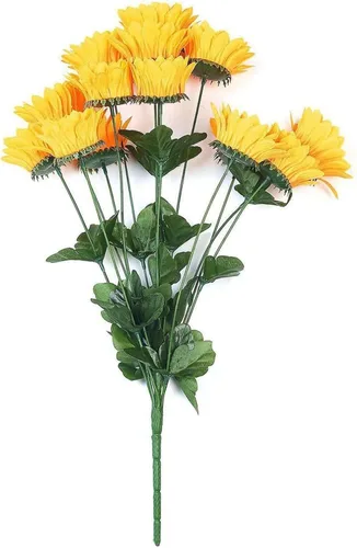 Miniatura 7 de Efavormart - 5 arbustos 70 girasoles artificiales amarillos de seda Decoración de jarrón